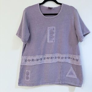 Focus Lavender Knit Top 100% Cotton Size Medium